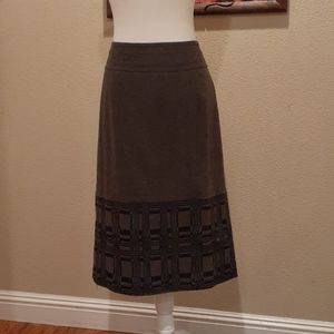 Magaschoni collection long embroidered skirt. Sz12